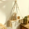 Macrame Hanging Shelf Boho Wall Decor Bedroom 1 PC Rustic Wood Floating Shelves for Room Nursery Bathroom Living Room College 1