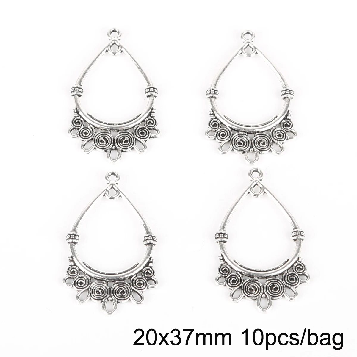 10PCS Vintage Metall Ohrring Anhänger Legierung Baumeln Ohrringe Anschlüsse DIY Handgemachte Handwerk Erkenntnisse Zubehör für Damen Geschenk – Detail 12