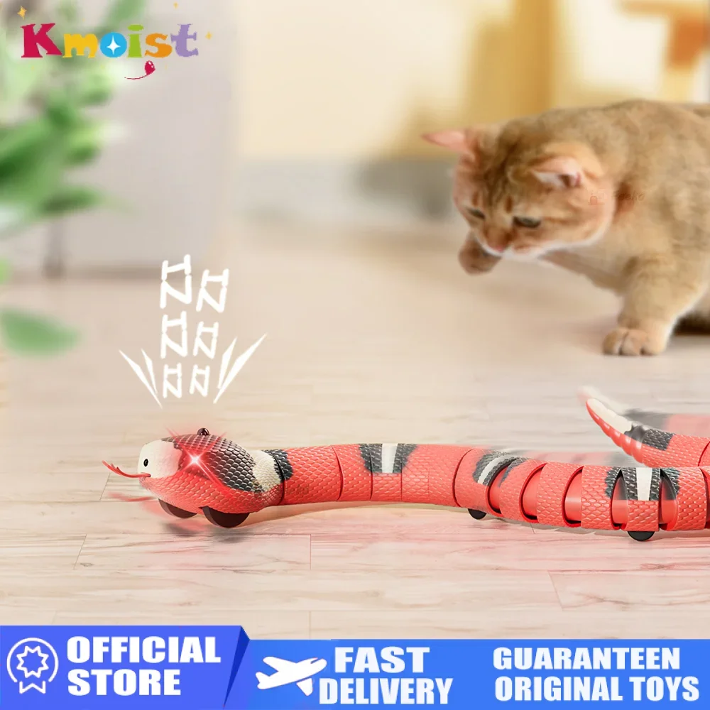 Rc Animals Intelligent Electric Obstacle Avoidance Silver Ring Snake Smart Sensing Electronic Toys for Cat Halloween Children