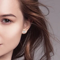 Luxury Triangle Moissanite Eearring 925 Sterling Silver Earrings For Women Silver 925 Fine Jewelry - Image 4