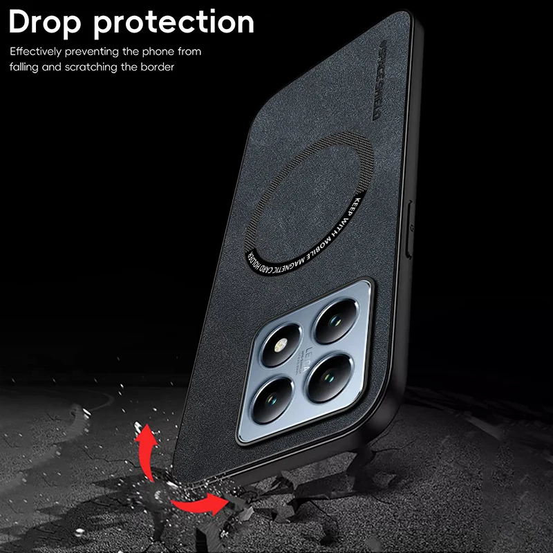 Magnetic Retro Leather Soft Wireless Charging Phone Case Cover