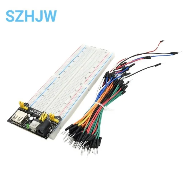 3.3V/5V MB102 브레드 보드 전원 모듈 + MB-102 arduino 키트 + 65 점퍼 와이어 용 830 포인트 ...