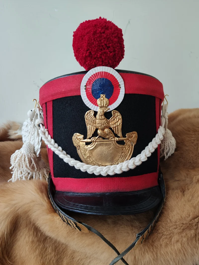 Light cavalry hat shako low-brimmed hat replica French high-brimmed can be worn by real people.