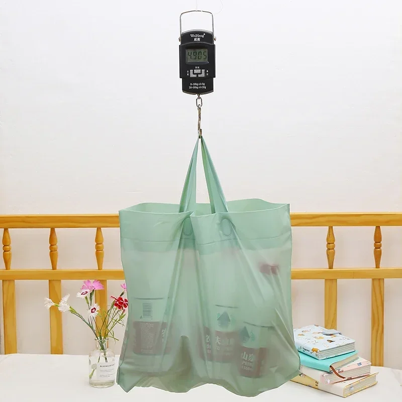 50PCS  Wholesale Color Beauty Plastic Shopping Bags with Handle Personal General Clothes Gift Packaging Bag Convenient Pouch 6
