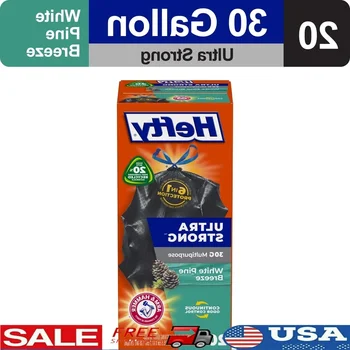 30-Gallon Ultra Strong Black Drawstring Trash Bags – 20-Count Pine Breeze 1