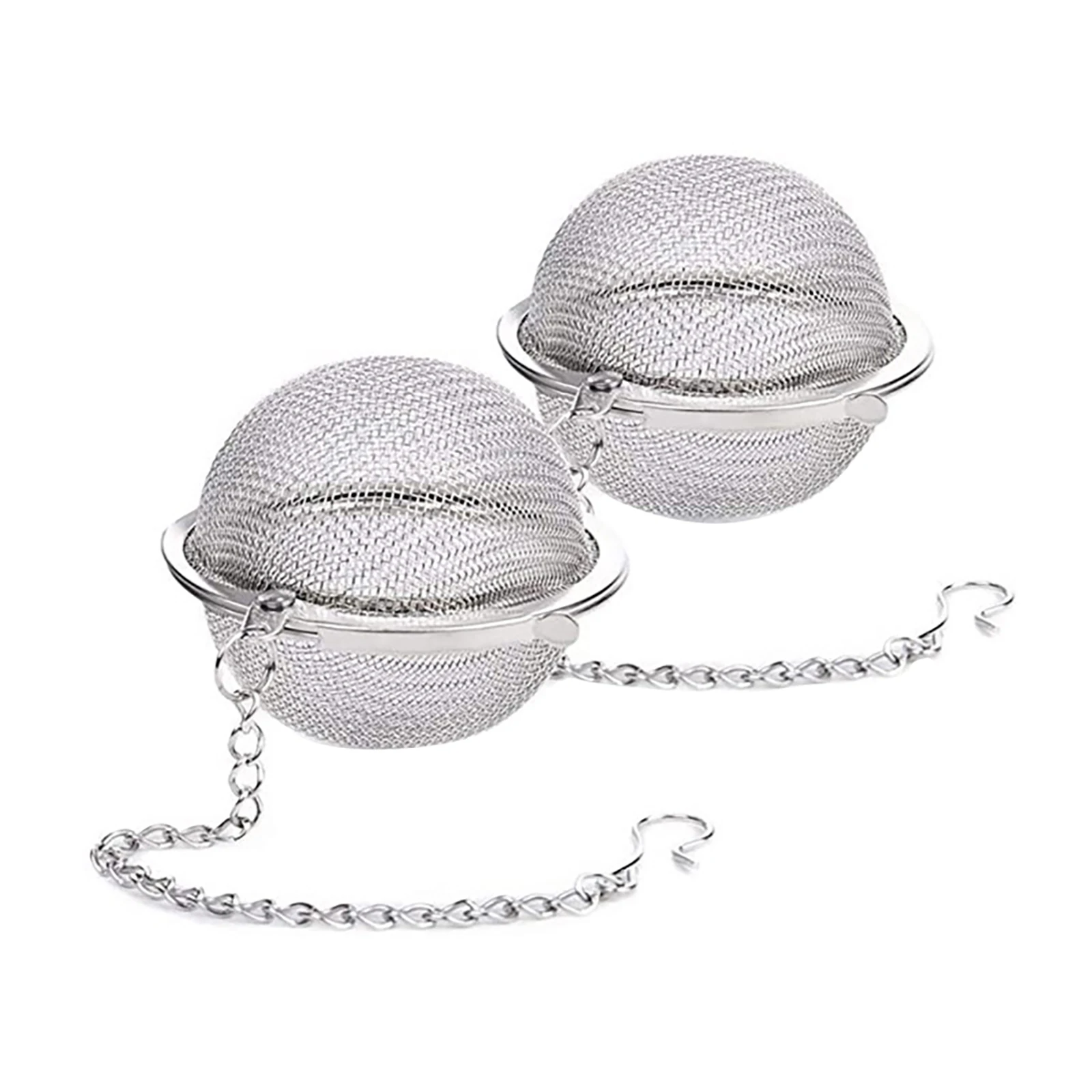 Round Tea Infuser Stainless Steel Sphere Mesh Strainer Coffee Herb Spice Filter Diffuser Handle Ball Shape Match Tea Bags