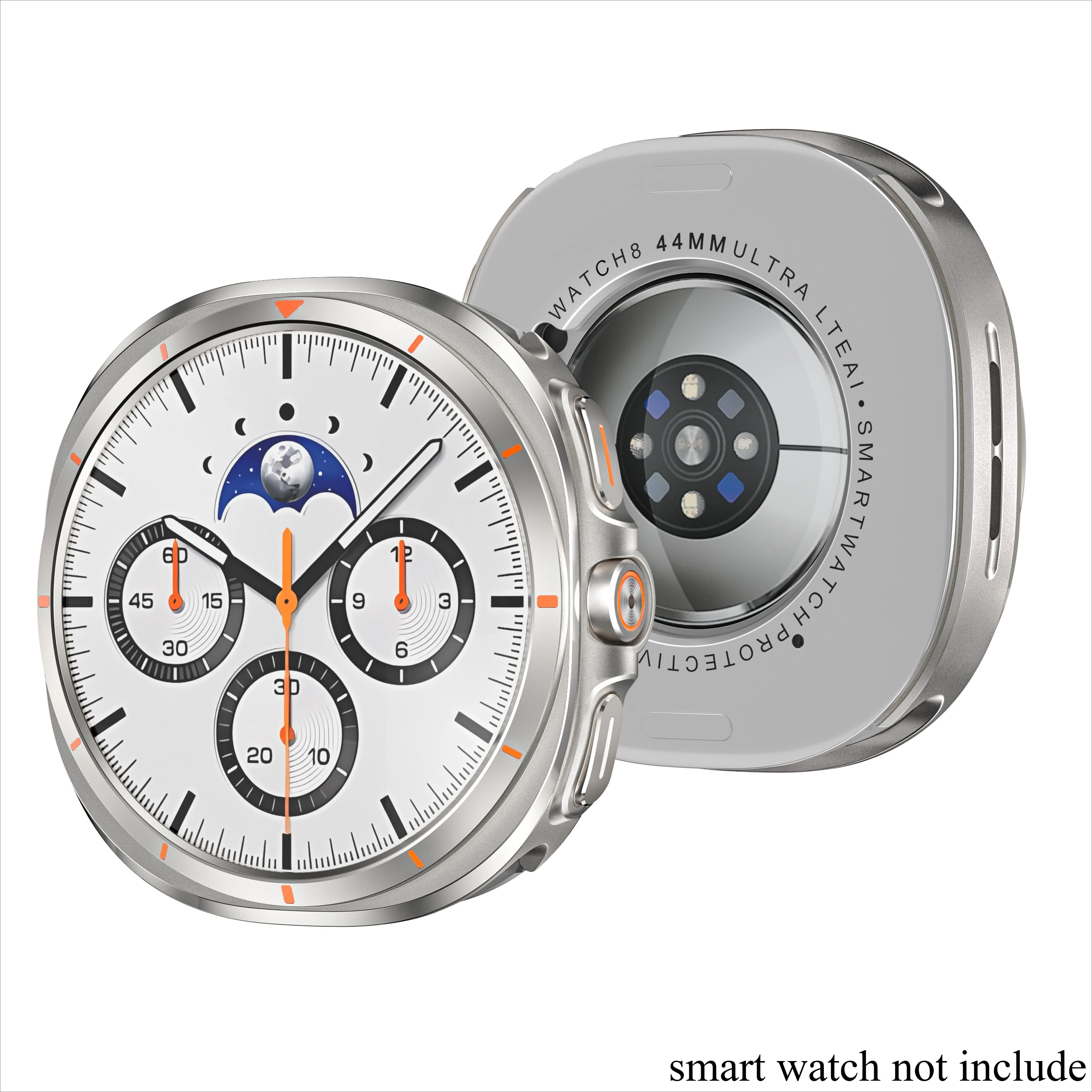 Ultra-Thin Shockproof Rugged Watch Case with Metal Bumper and Back Cover