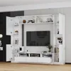 Entertainment Center with Bookshelves,High Gloss Wall Unit TV Stand,Media Center with Shelves and Drawers, Doors,for Living Room 2