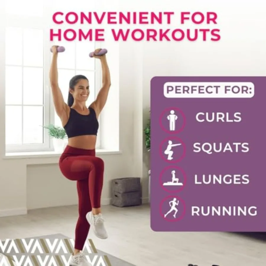 Premium dumbbells - 3 lb Weights for Women Set of 2 - weights for women at home - small weights for yoga - hand weights sets for