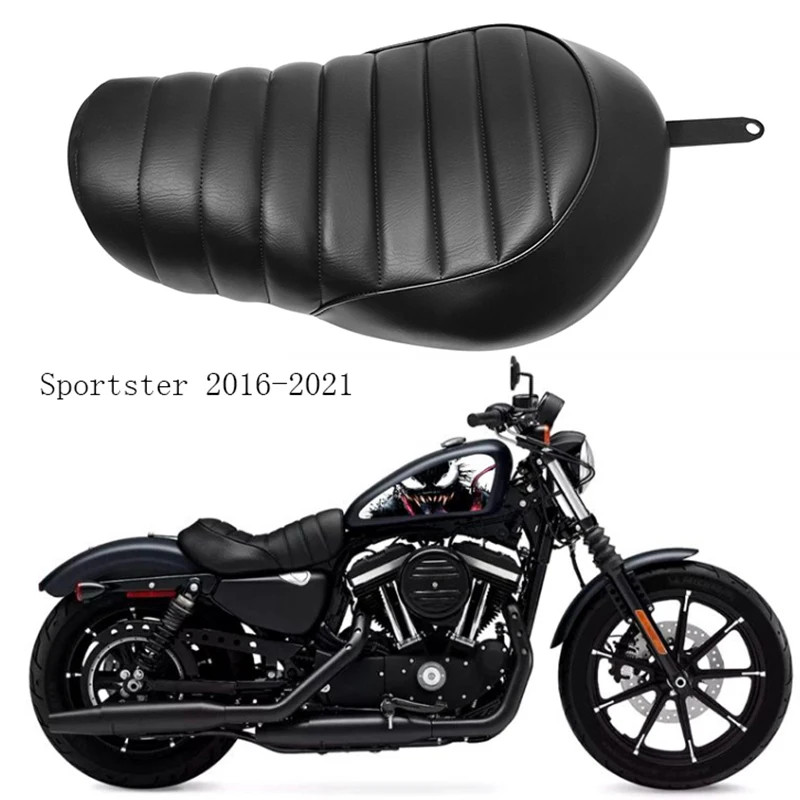 ブラックレザーモーターサイクルフロントドライバーソロシート