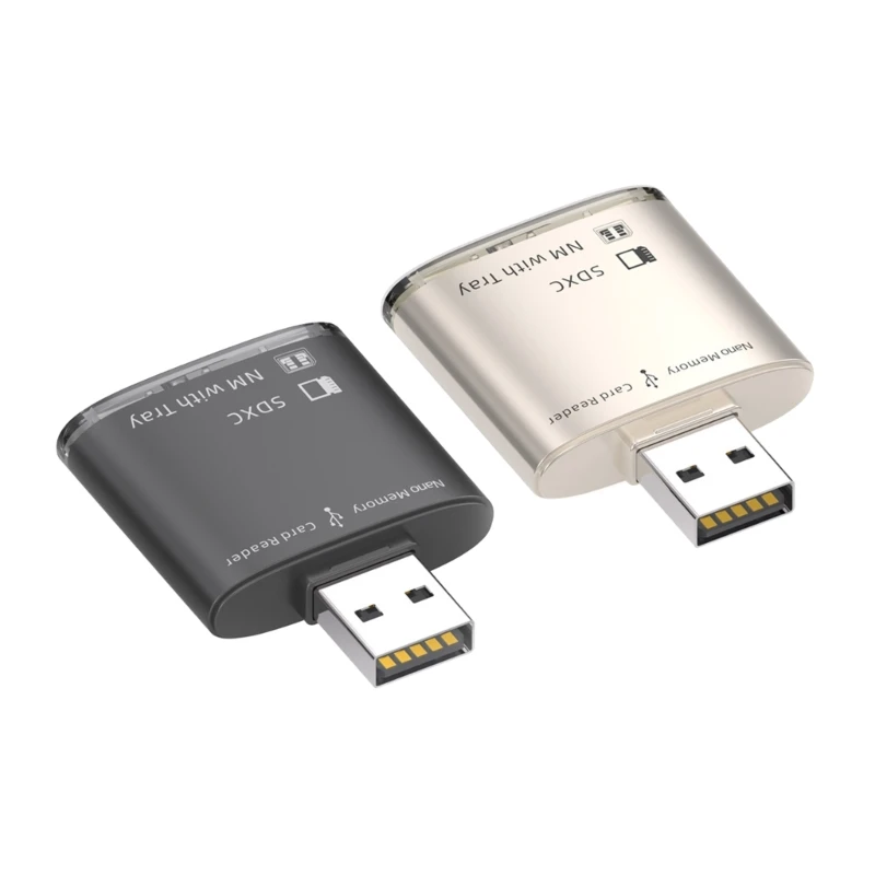 

Compact USB2.0/USB3.0 to NM Card Reader Supports Various Memory Cards, Quick File Access Supports up to 2TB Memory Cards