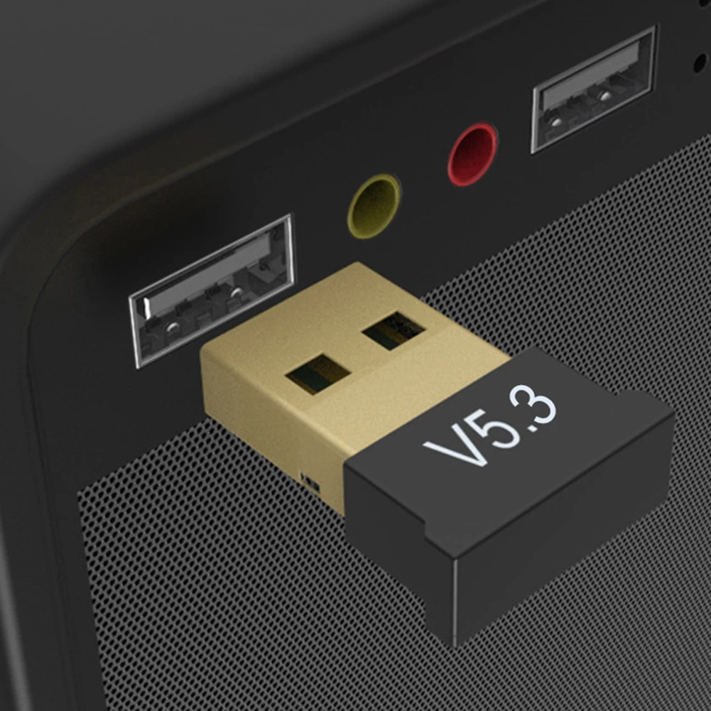 플러그 앤 플레이 USB 블루투스 어댑터 무선 5.3 호환 동글(윈도우 데스크탑 노트북용) 장거리 전송 지원