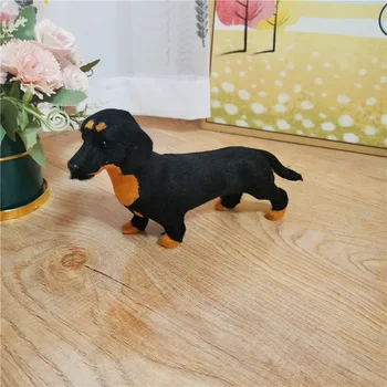 Simulated dachshund animal model small ornament fur toy