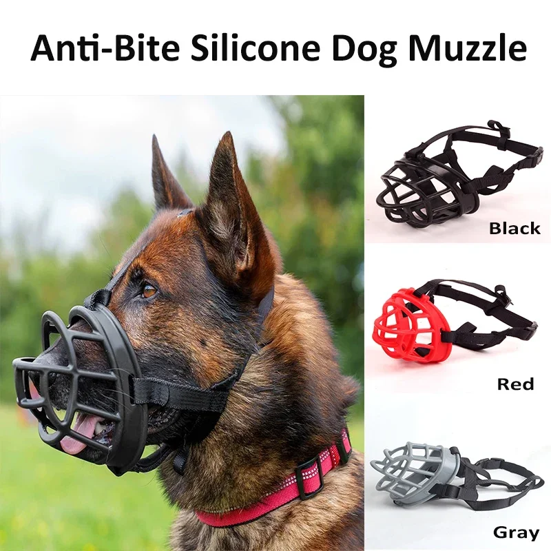 Breathable Basket Dog Muzzle Anti-biting Chewing Mask Soft Silicone Pet Dog Muzzle Durable Strong Mask pet Dog Supplies 1
