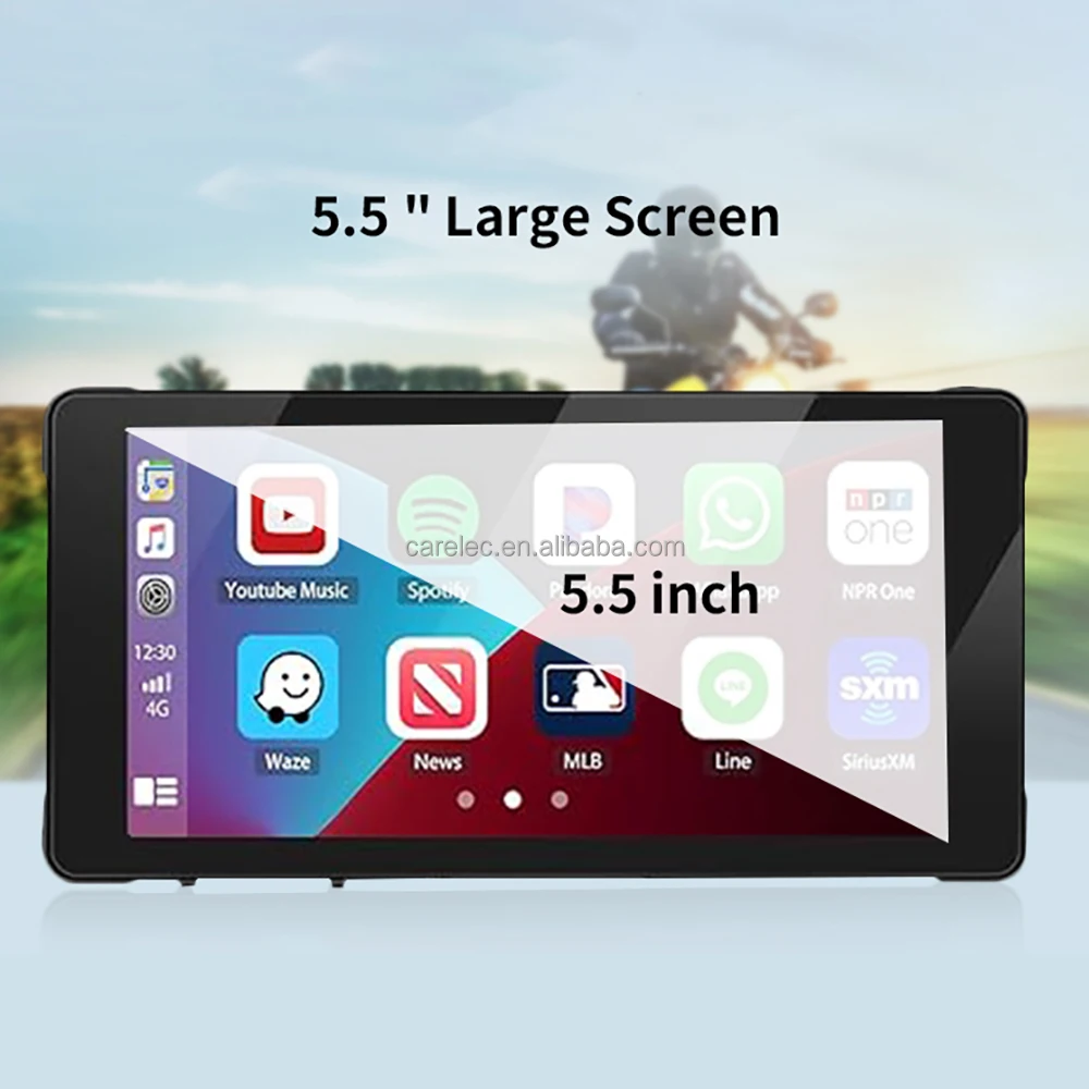 Wireless Android Auto Motorcycle 5.5 inch CarPlay Screen Waterproof Convenient Wireless Motorcycle GPS Carplay Navigator