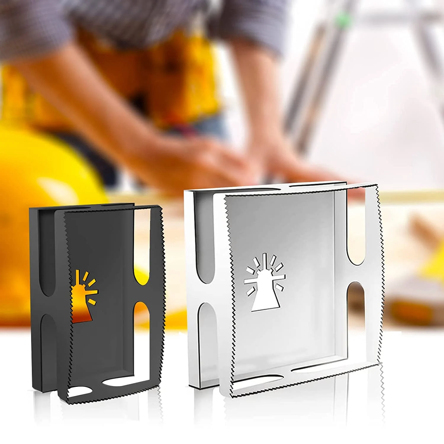 2 Pcs Square Slot Cutter for Electrical Box Drywall Outlet Cutout Tool Oscillating Square Blade for Drywall, Metal, Wood 2
