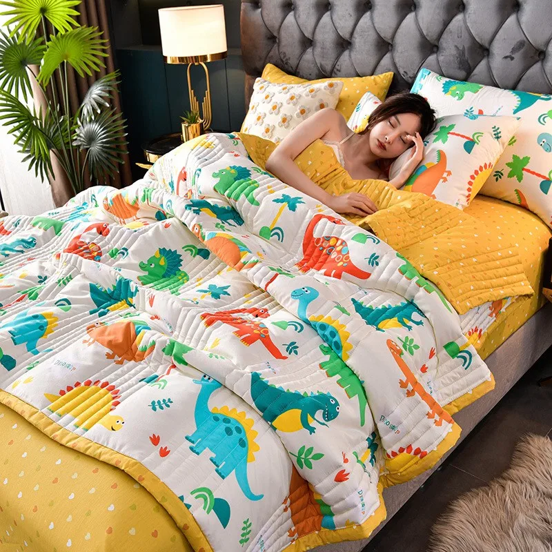 Home Textile Bedding Quilt Blankets Throw Bedspread Summer Quilt King Queen Twin Washed Cotton Comforter Bed Quilted