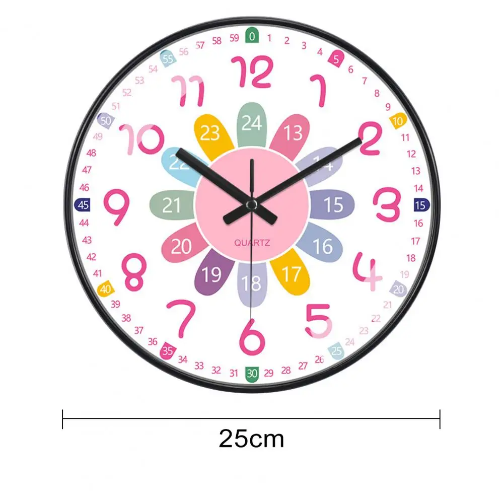 Children Learning To Tell Time Teaching Clock Colorful Wall Clock Bedroom Playroom Teach Time Skills Clock For Kids Room Decor 6