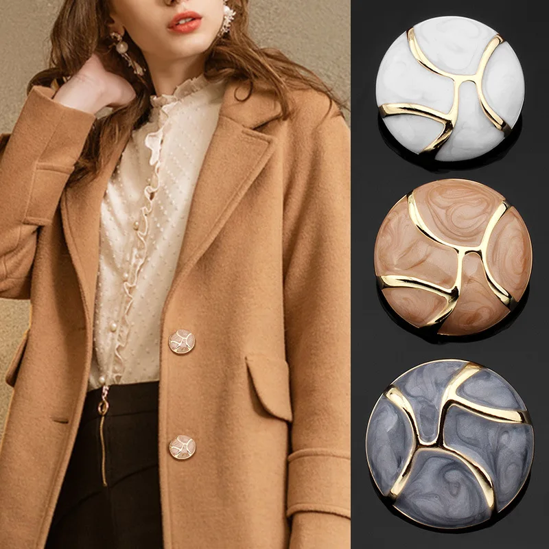 20/23/25mm Large Metal Round Shank Button Sewing Scrapbook for Jacket Blazer Sweaters Gift Crafts Handwork Clothing Coat Decor