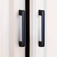 1 ชิ้น มือจับตู้สีดำด้าน, มือจับตู้ครัว, มือจับลิ้นชักโต๊ะเครื่องแป้ง, เหมาะสำหรับมือจับลิ้นชักห้องน้ำ, มือจับสีดำ 4