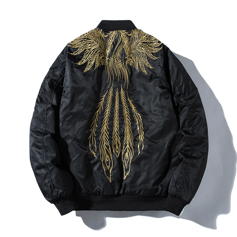 

Bomber Jacket Men's Phoenix embroidered Japanese windbreaker Baseball jacket Military quilted spring/winter clothing