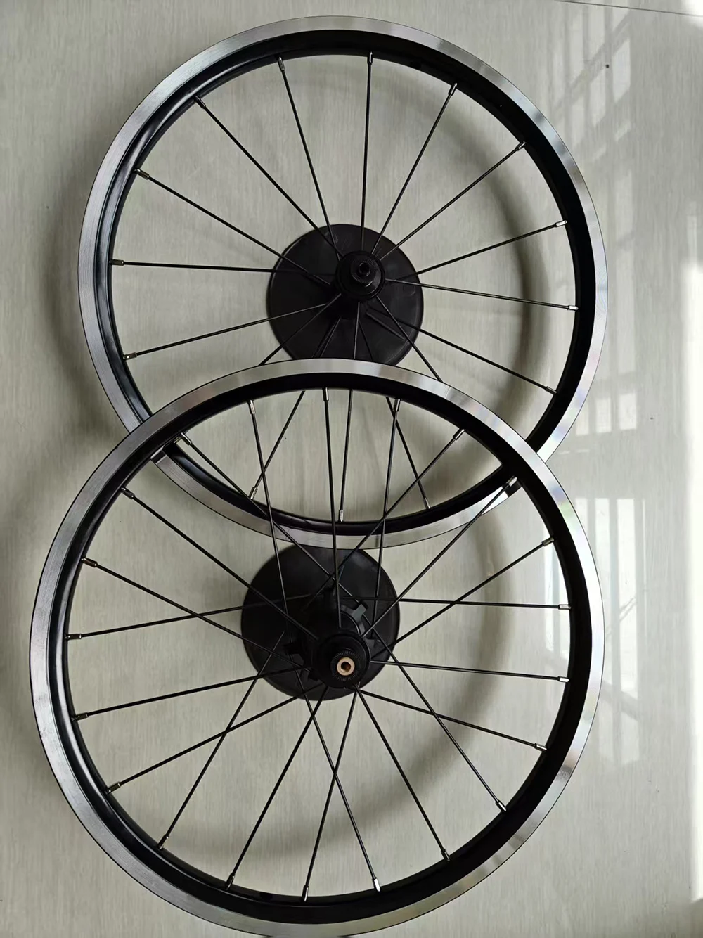 ブロンプトン-折りたたみ式電動自転車ホイールセット,7スピード,7V, 16