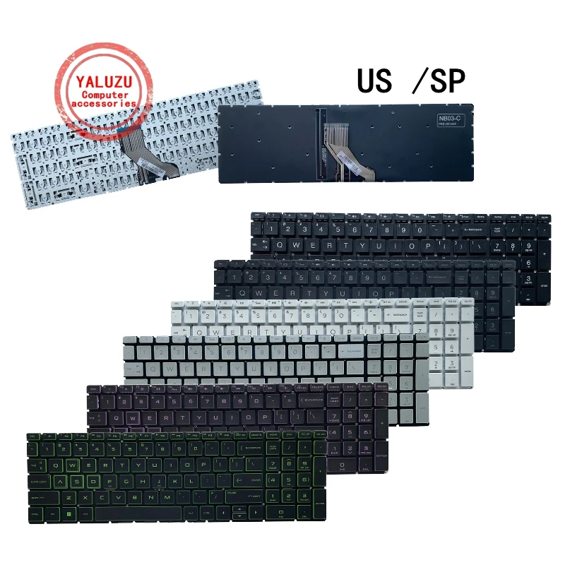 Teclado dos Eua e sp para hp Pavilion Laptop Inglês 15-da 15-db 15-dx Tpn-c136 Tpn-c135 15-dr 250 g7 255 g7 Novo