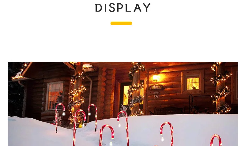Description Picture 6 of itemSolar Christmas Crutch Lights Waterproof Garden Lawn Path Decor LED Candy Crutch Stake Lamp For Garden Lawn Holiday Lighting