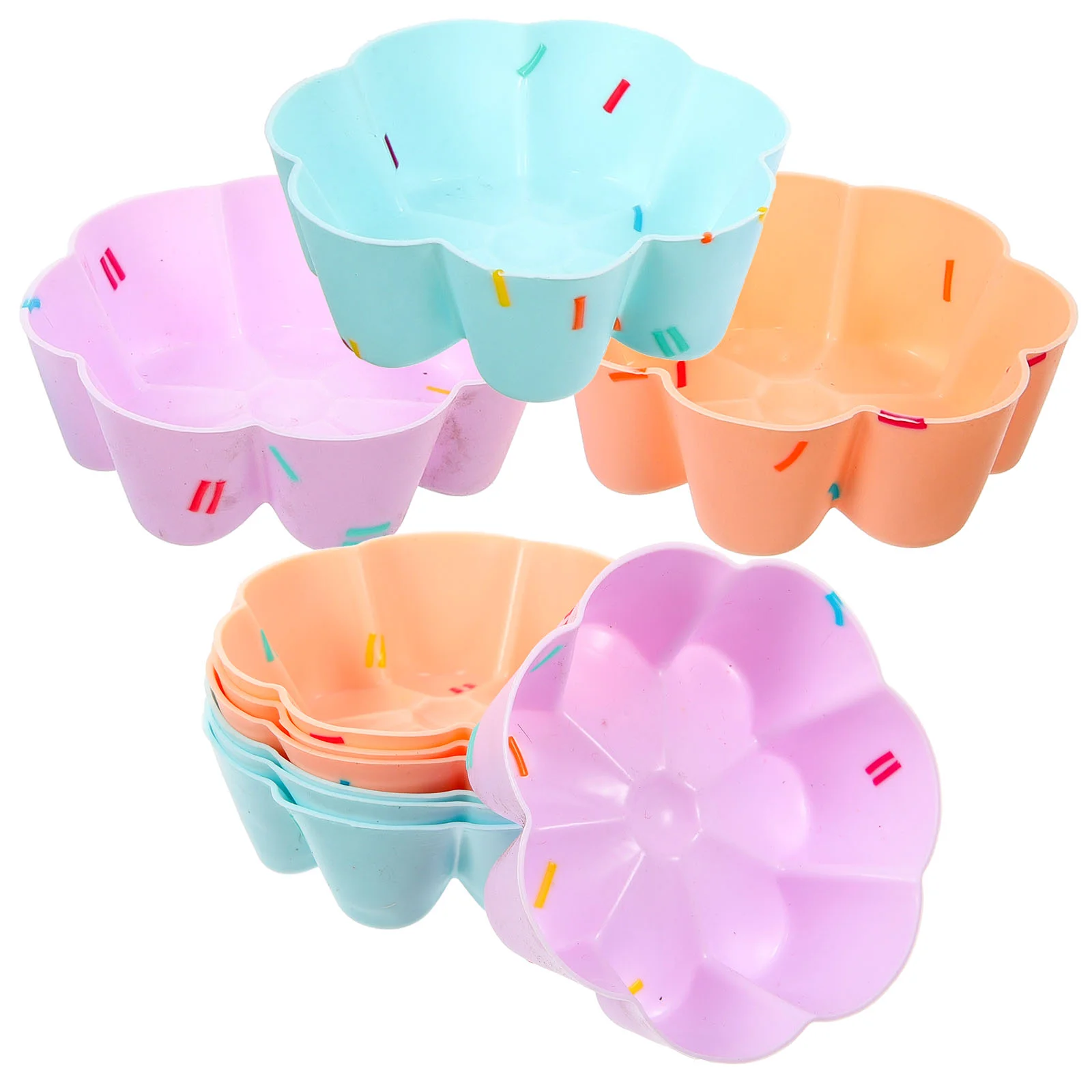 

12 Pcs Paper Cups Silicone Baking Mousse Cake Molds Bread Cupcake Tools Mold/cake for Flower