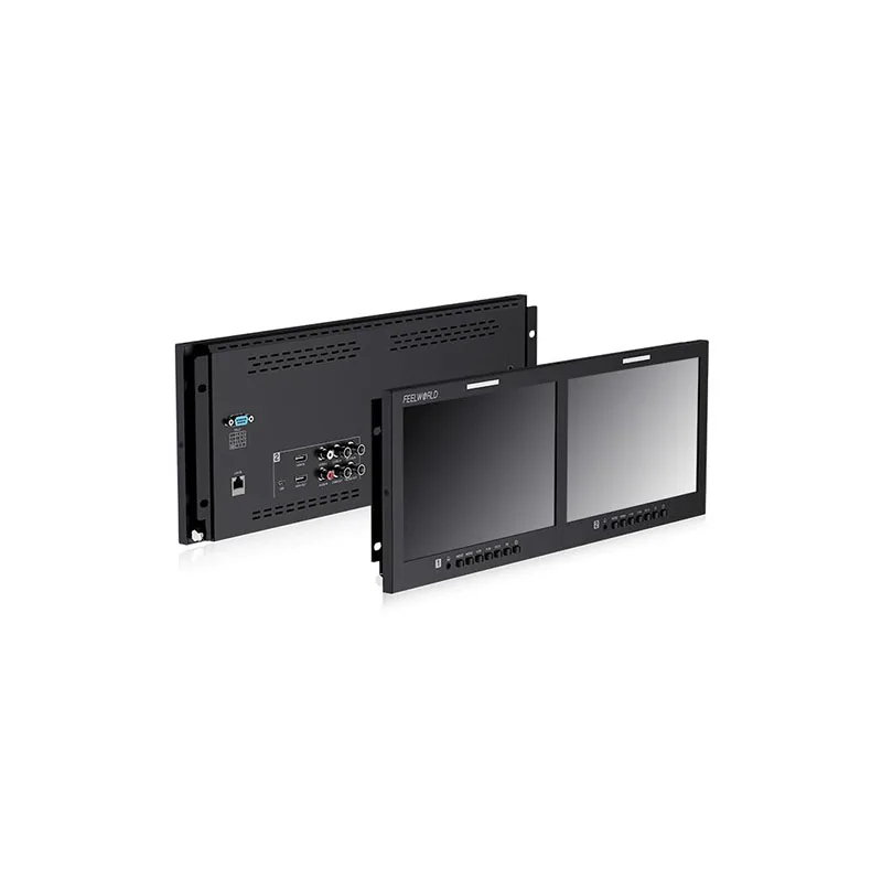 FEELWORLD D101 PLUS Dual Screen 10.1"4RU Rackmount Monitor 4K HDMI-Compatible SDI 1920x1200 IPS Display For Camera Photography