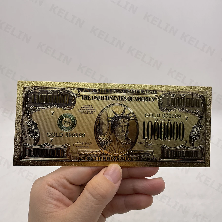 US Gold Banknote Color $1 Million Dollar Currency Bill Banknote With COA -  AliExpress