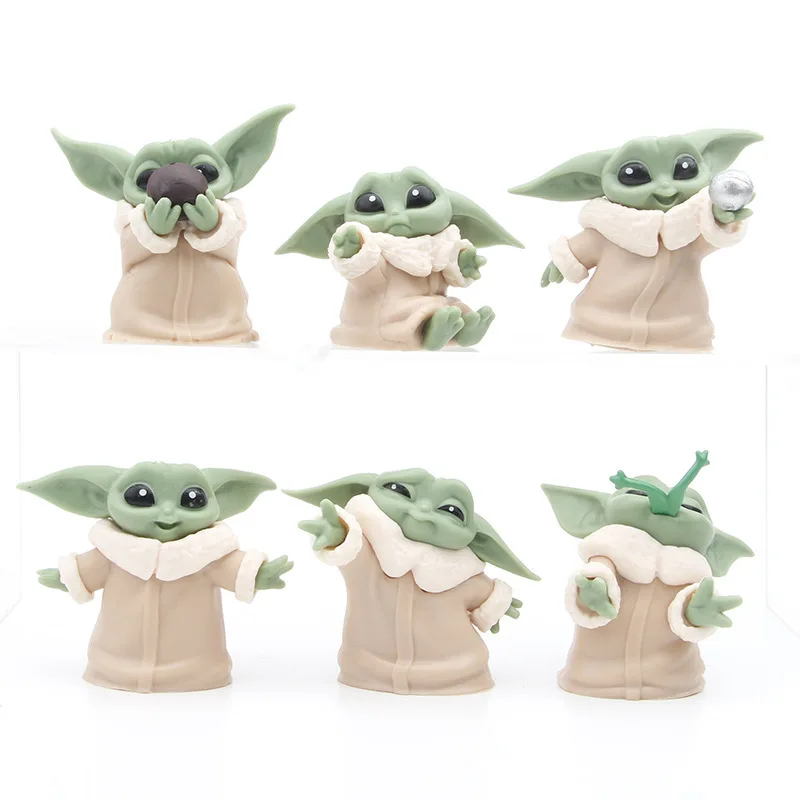 6Pcs Star Wars Baby Yoda Toy Master Darth Pvc Action Figure Anime Figures Collection Doll Mini Toy Model For Children