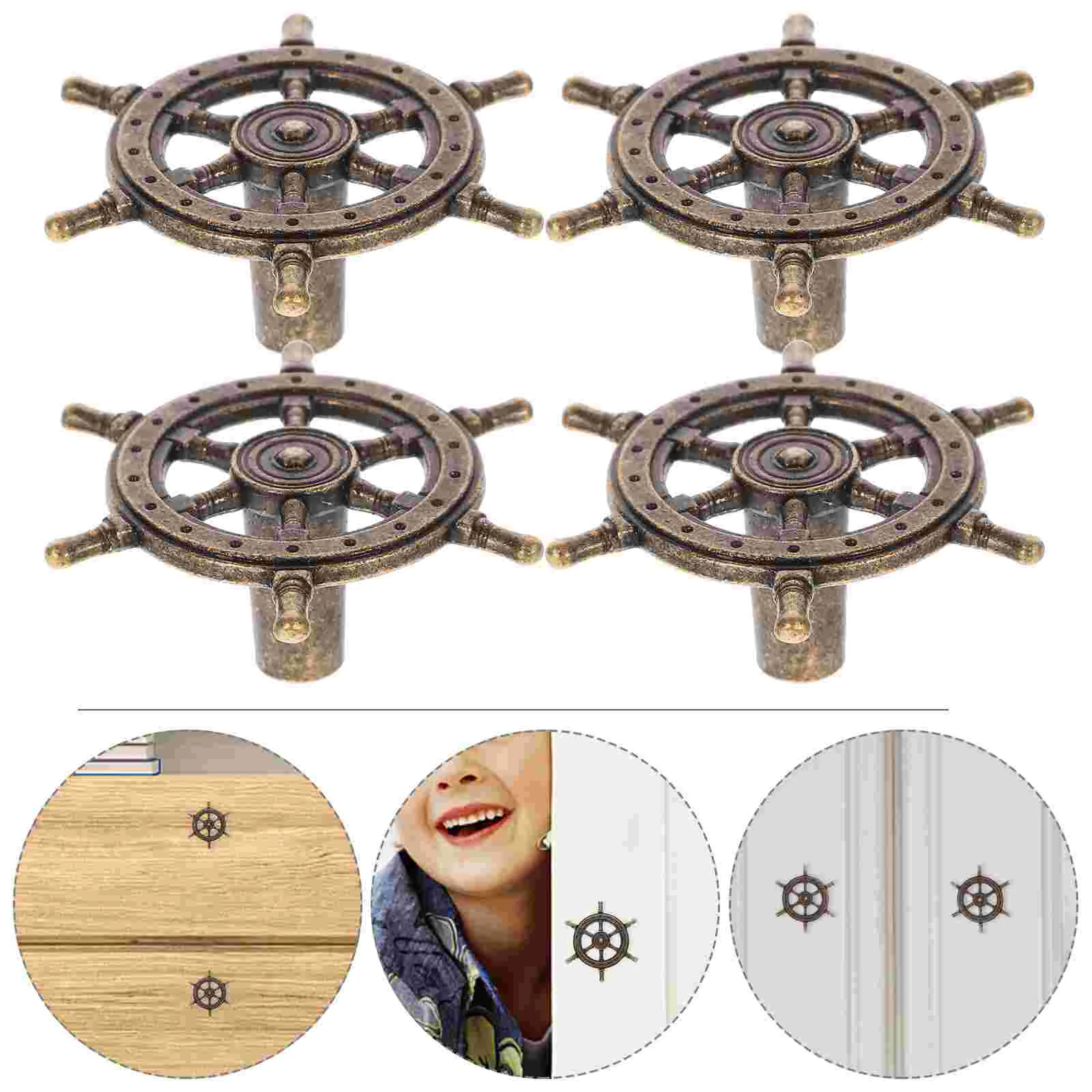 

4 Pcs Wardrobe Cabinet Handle Dresser Knobs Handles Zinc Alloy for Drawers