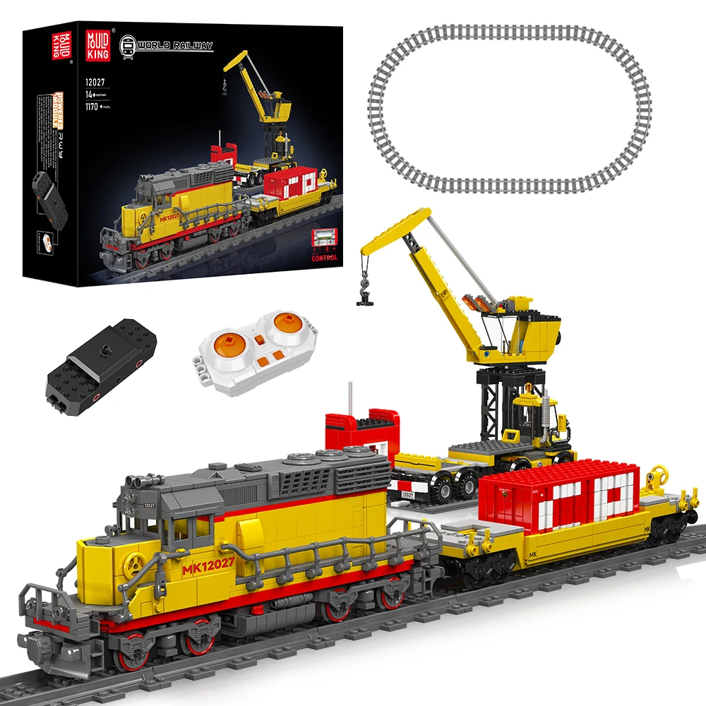 Mould King 12027 High-Tech Building Block Remote Control EMD SD40-2 Diesel Locomotive Model RC Train Toys Kids Christmas Gift