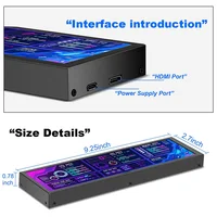 8.8 inch HDMI Touch Long Wide Monitor With Case PC Temperature Display PC Sensor Panel Display Small Extender Monitor - Image 5