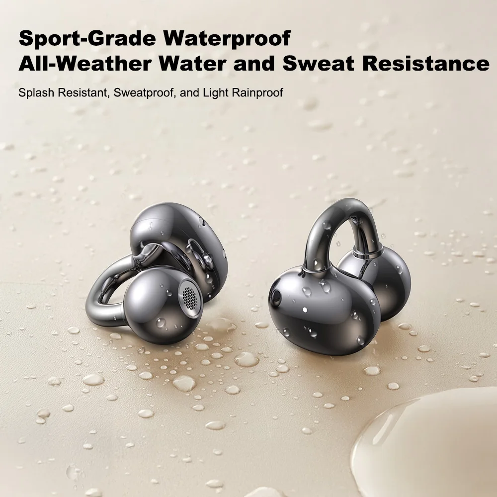 VENIDER Open-Ear Sports Wireless Earphones Clip-on Earbuds Hi