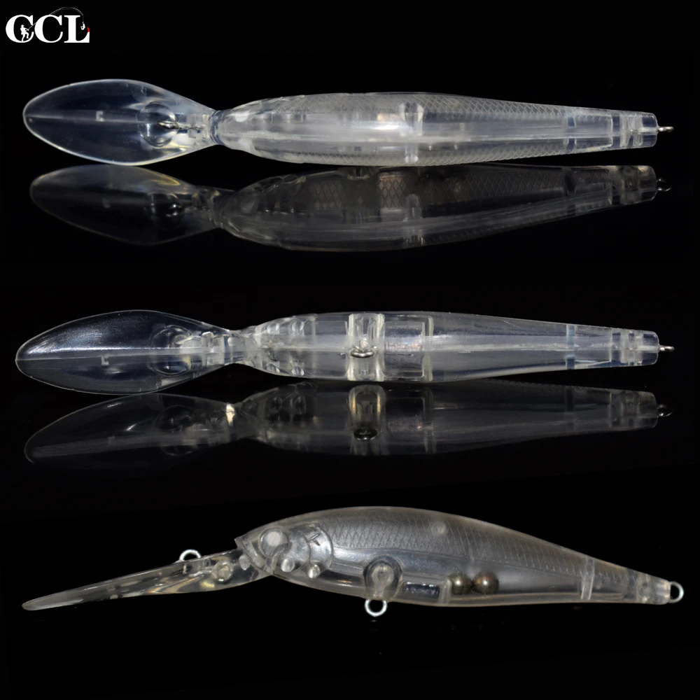 CCLTBA 15pcs/lot Unpainted Jerkbait Minnow Lure 11.5cm 8.5g Deep Crank Wobbler Fishing Lures Blank Minnow Fishing Tackle