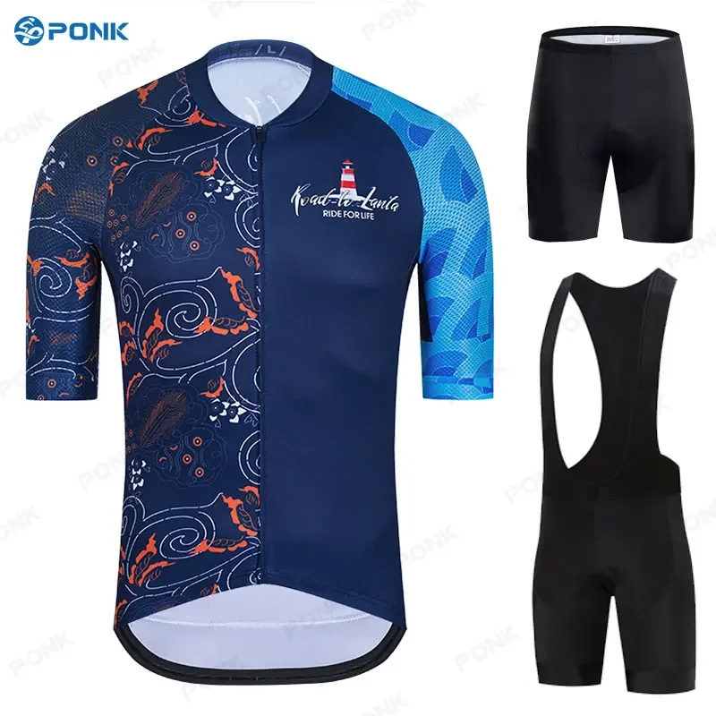Pro Team Cycling Jersey Set Mens Mountain Bike Clothing Summer MTB Bicycle Wear Clothes Anti-UV Cycling Clothing Triathlon