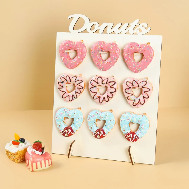 Support Mural En Bois Pour Décoration De Fête, Présentoir à Donuts