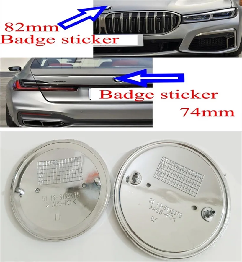 Эмблема багажника для E46 E39 E38 E90 E60 F10 F90 Z4 X5 X6 51148132375 аксессуары 2 шт./компл. (74 мм + 82