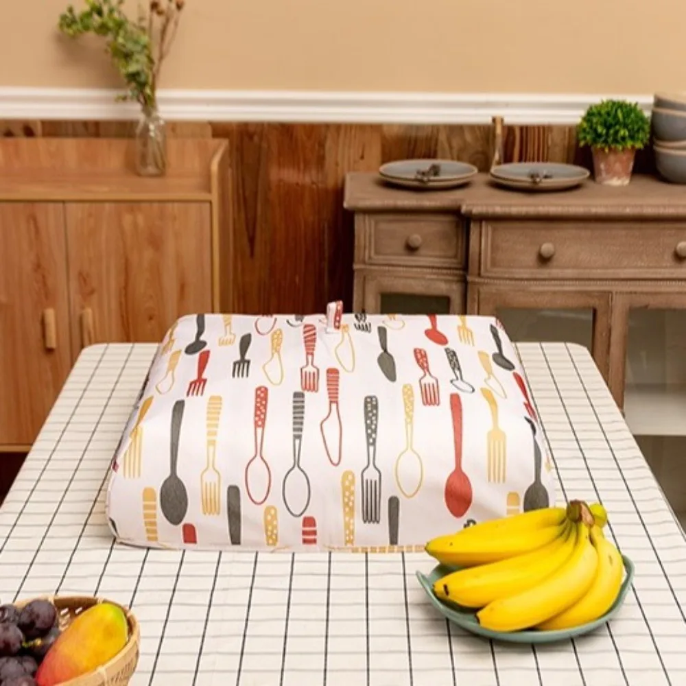 Foldable Kitchen Gadgets Food Cover Aluminum Foil Dust-proof Dining Table Cover Food Insulation
