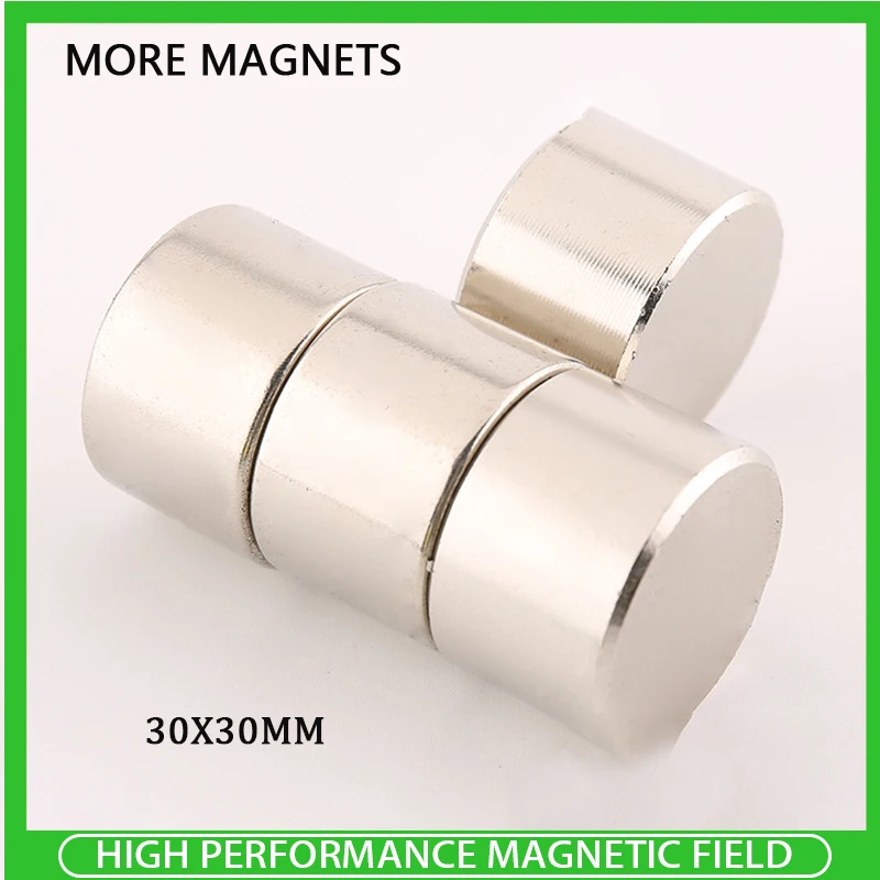

1~5PCS 30x30mm N35 Neodymium Magnet 30mm x 30mm DIY Permanent NdFeB Magnets Big Round Dia 30mm Magnet 30*30 mm