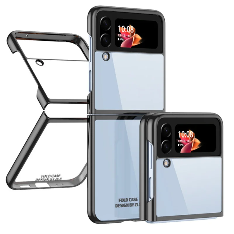 Per Samsung Z Flip 3 Zflip3 5G Custodia Placcatura A Specchio Paraurti Flip Cover In Pelle Per Samsung Galaxy Zflip 3 5G Shell Cover Protector