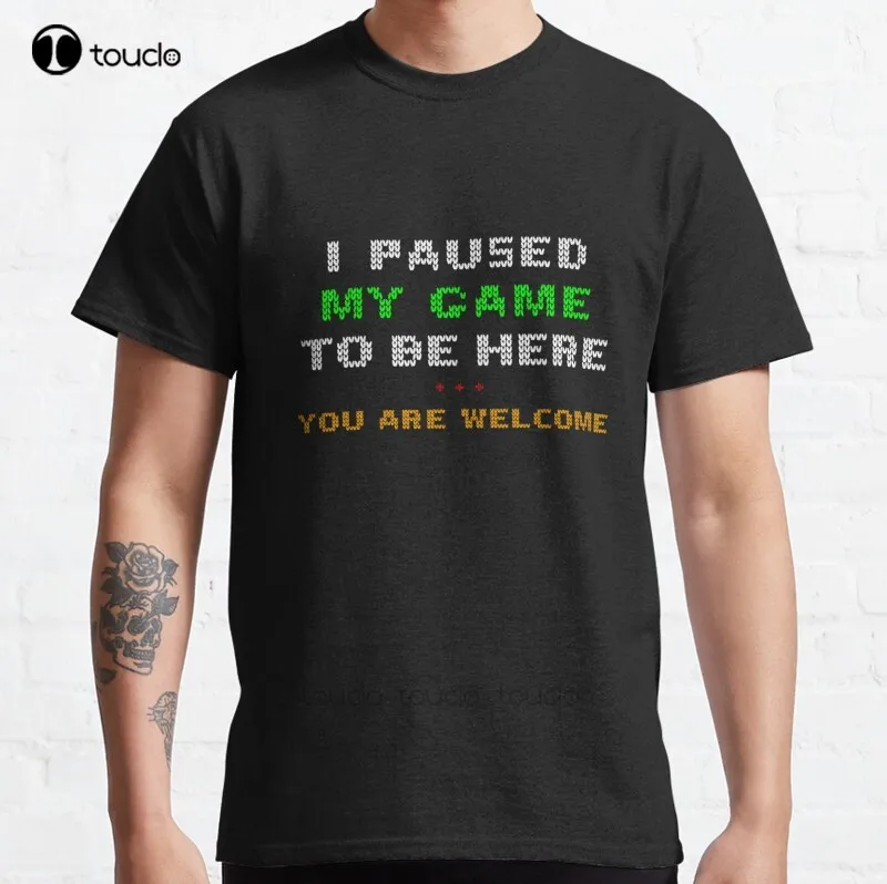 

Футболка мужская с надписью «New I Paused My Game To Be Here»