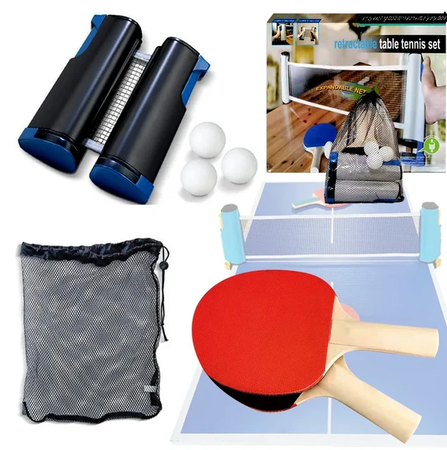 Juego de tenis de mesa portátil retráctil Ping Pong Post Net Rack Ping Pong  Paddles Calidad Tenis de mesa Raquetas Ping Pong Entrenamiento