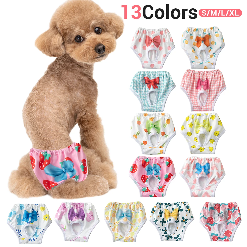 Dog Diapers Pet Supplies Dog Menstrual Pants Breathable Bow Clothes