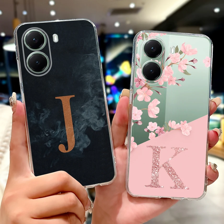 Luxury Letters Clear Silicone Slim Phone Case