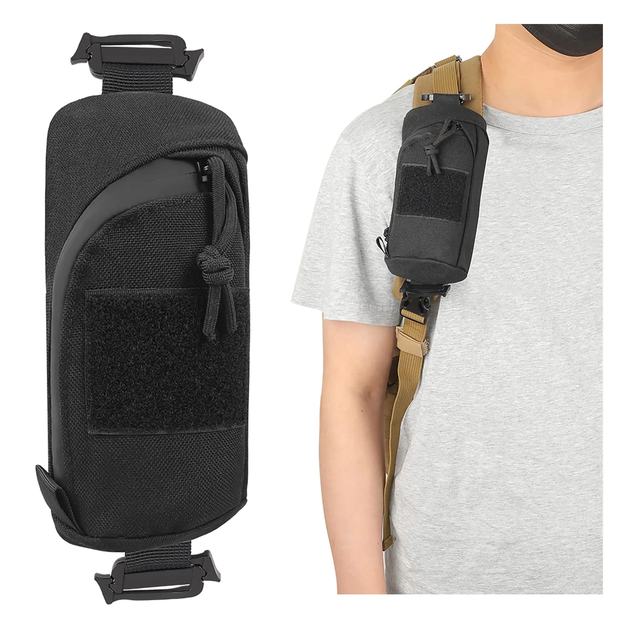 Tactical Nylon Molle Backpack Accessory Pouch for Outdoor Use