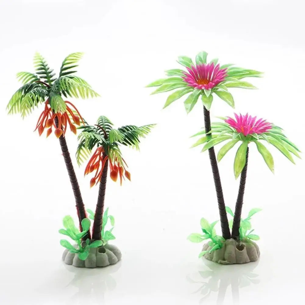 

NEW Artificial Plant Simulation Chrysanthemum Coconut Tree Water Plants For Aquarium Fish Tank Landscaping Decor