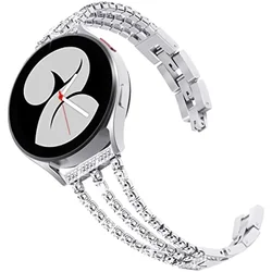 Women's Diamond Bracelet Band - Elegant 22mm/20mm Strap - 22mm (Silver)